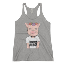 "No spare ribs" Women's Racerback Tank